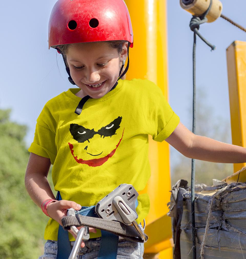 Joker Face Half Sleeves T-Shirt For Girls -FunkyTeesClub