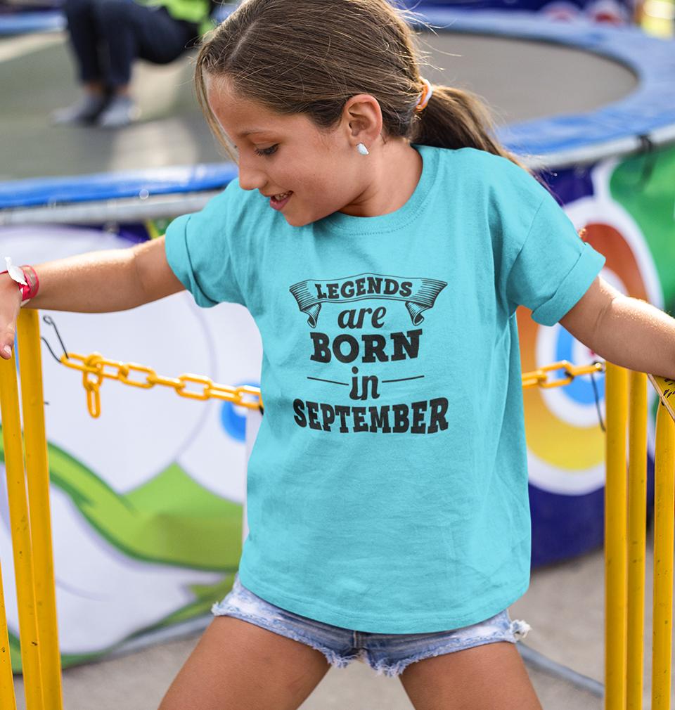 Legends are born in september Half Sleeves T-Shirt For Girls -FunkyTeesClub