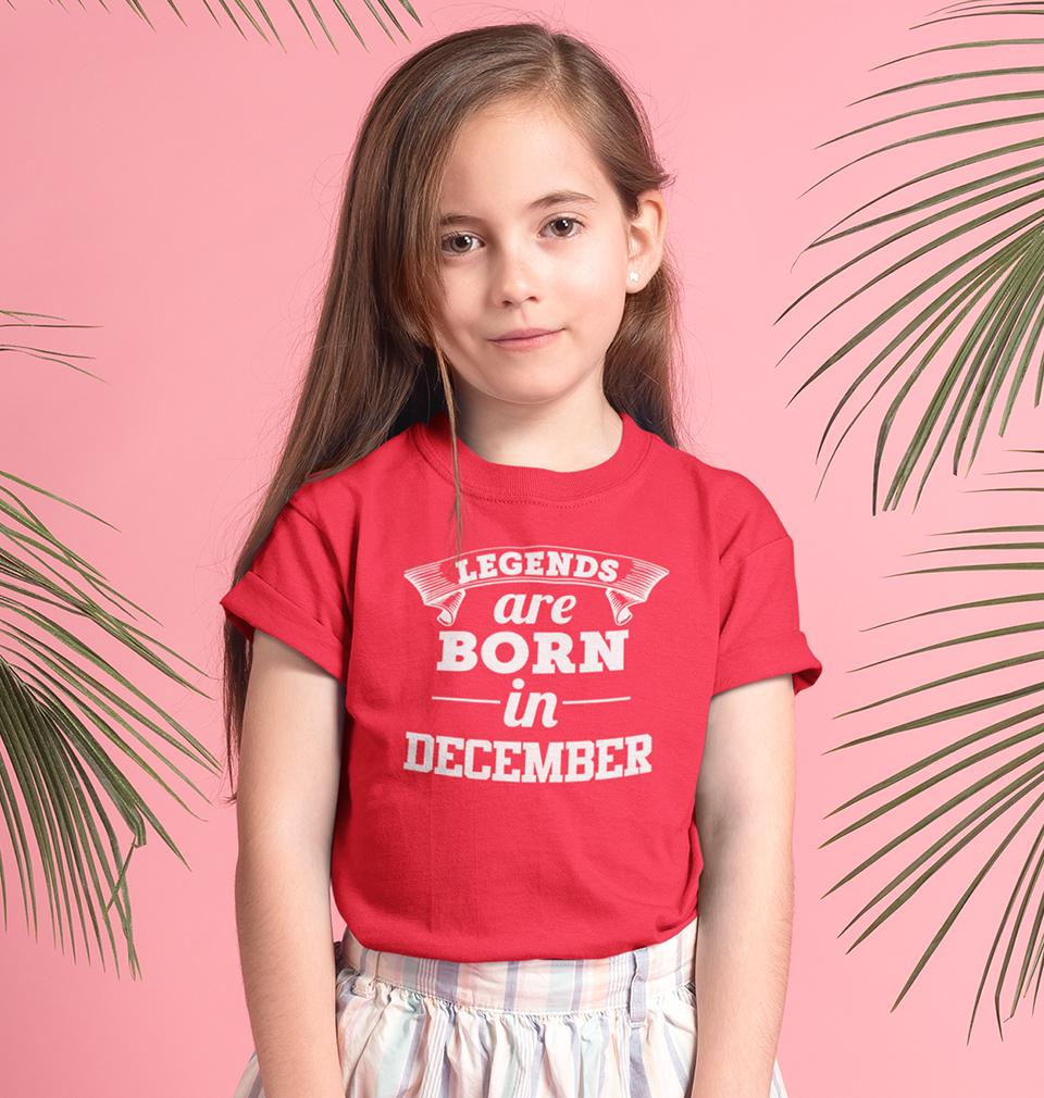 Legends are Born in December Half Sleeves T-Shirt For Girls -FunkyTeesClub