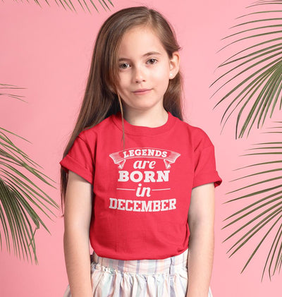 Legends are Born in December Half Sleeves T-Shirt For Girls -FunkyTeesClub