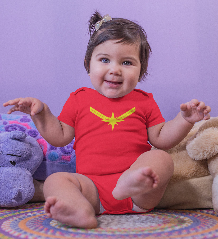 Captain Marvel Logo Rompers for Baby Girl- FunkyTeesClub