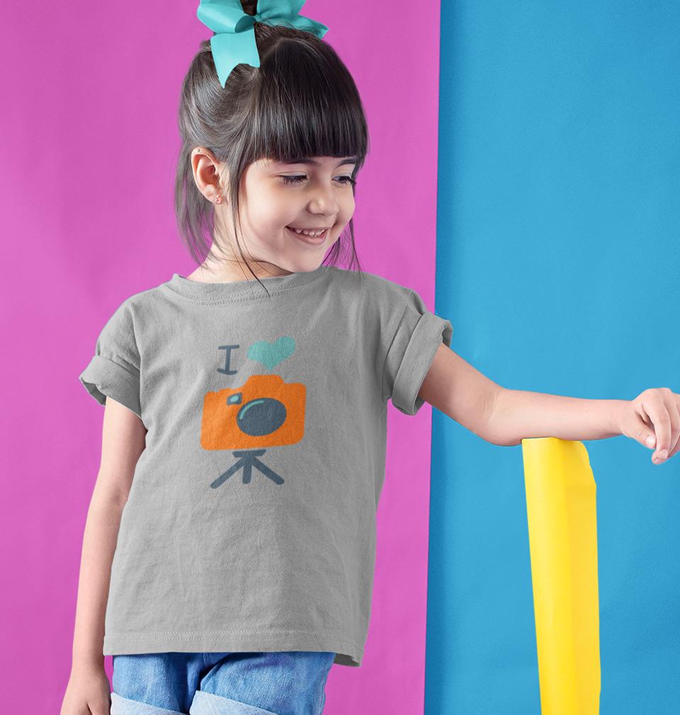 I Love Photography Half Sleeves T-Shirt For Girls -FunkyTeesClub