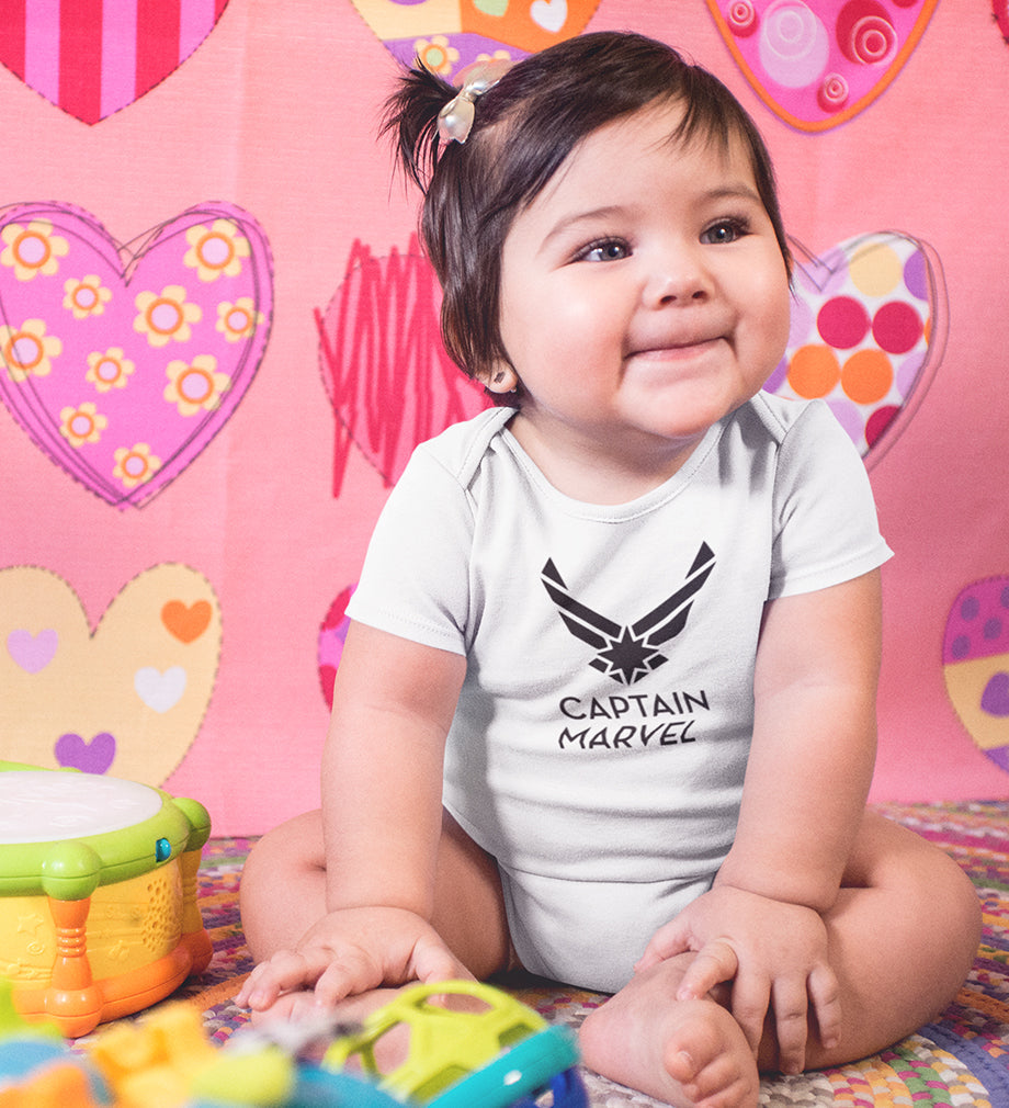Captain Marvel Superhero Rompers for Baby Girl- FunkyTeesClub