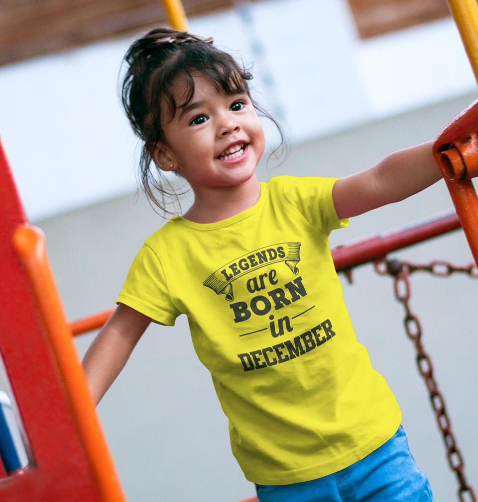 Legends are Born in December Half Sleeves T-Shirt For Girls -FunkyTeesClub