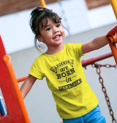 Legends are Born in December Half Sleeves T-Shirt For Girls -FunkyTeesClub