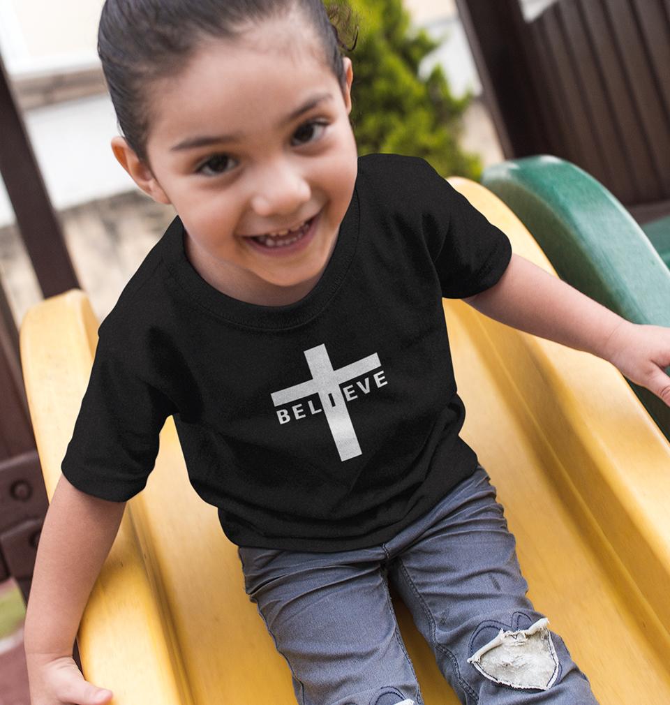 Believe Half Sleeves T-Shirt For Girls -FunkyTeesClub