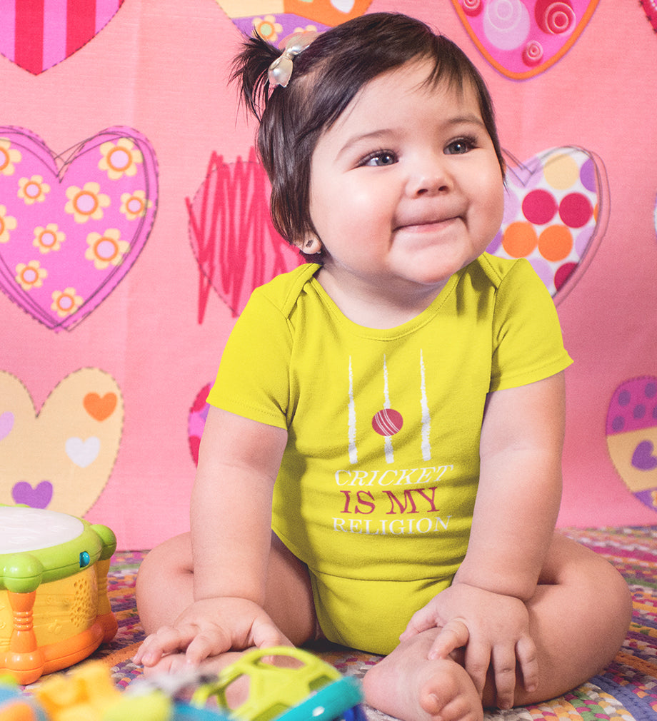 Cricket Is My Religion Rompers for Baby Girl- FunkyTeesClub