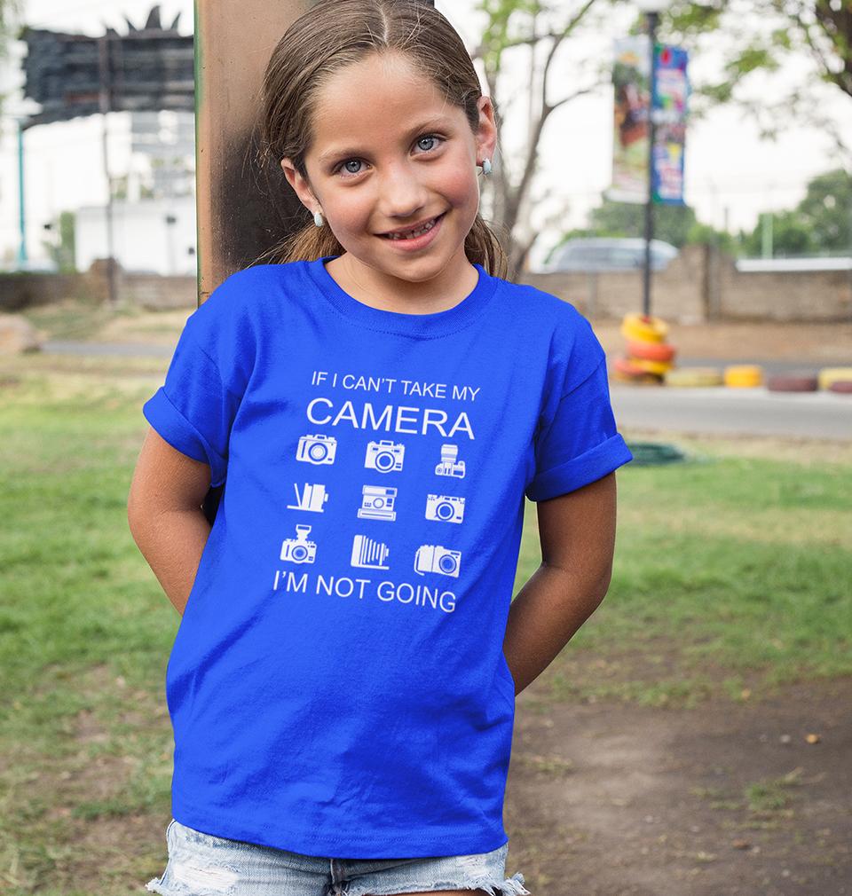 Camera Half Sleeves T-Shirt For Girls -FunkyTeesClub