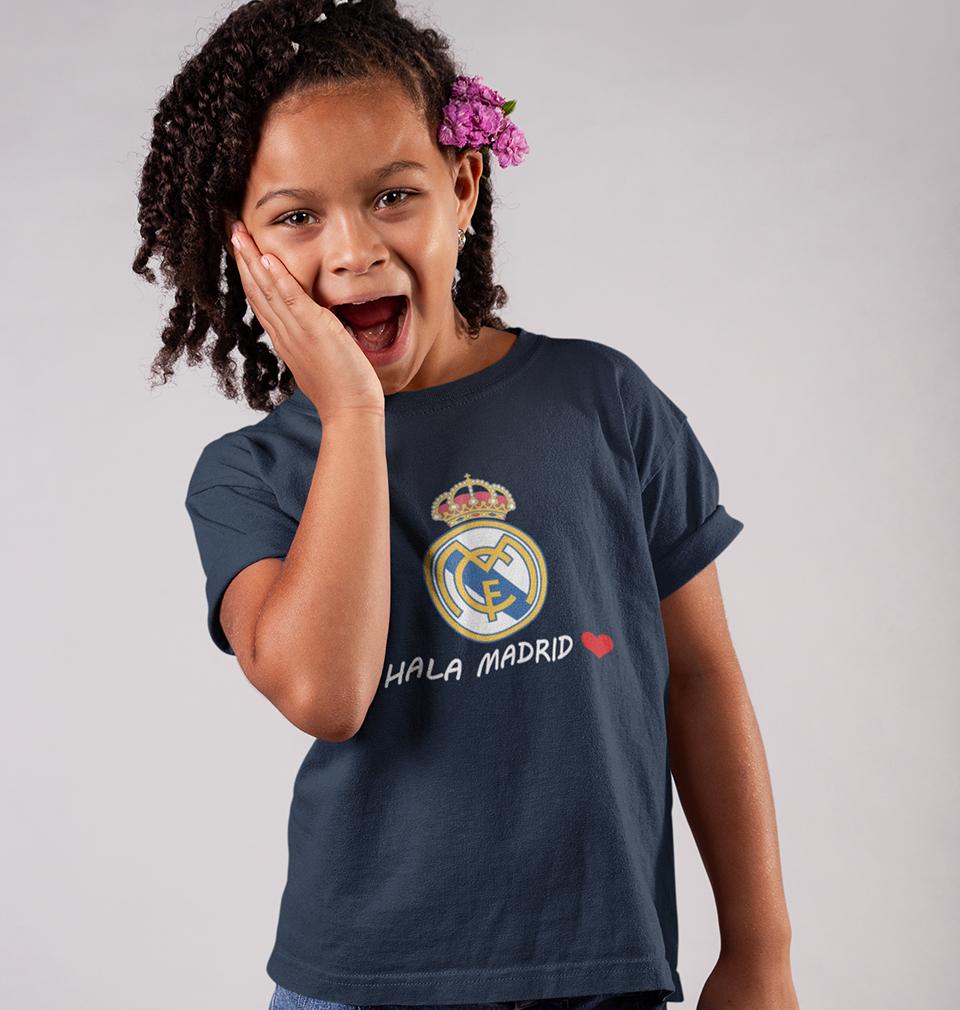 Hala Madrid Half Sleeves T-Shirt For Girls -FunkyTeesClub