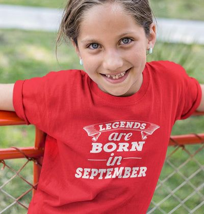 Legends are born in september Half Sleeves T-Shirt For Girls -FunkyTeesClub