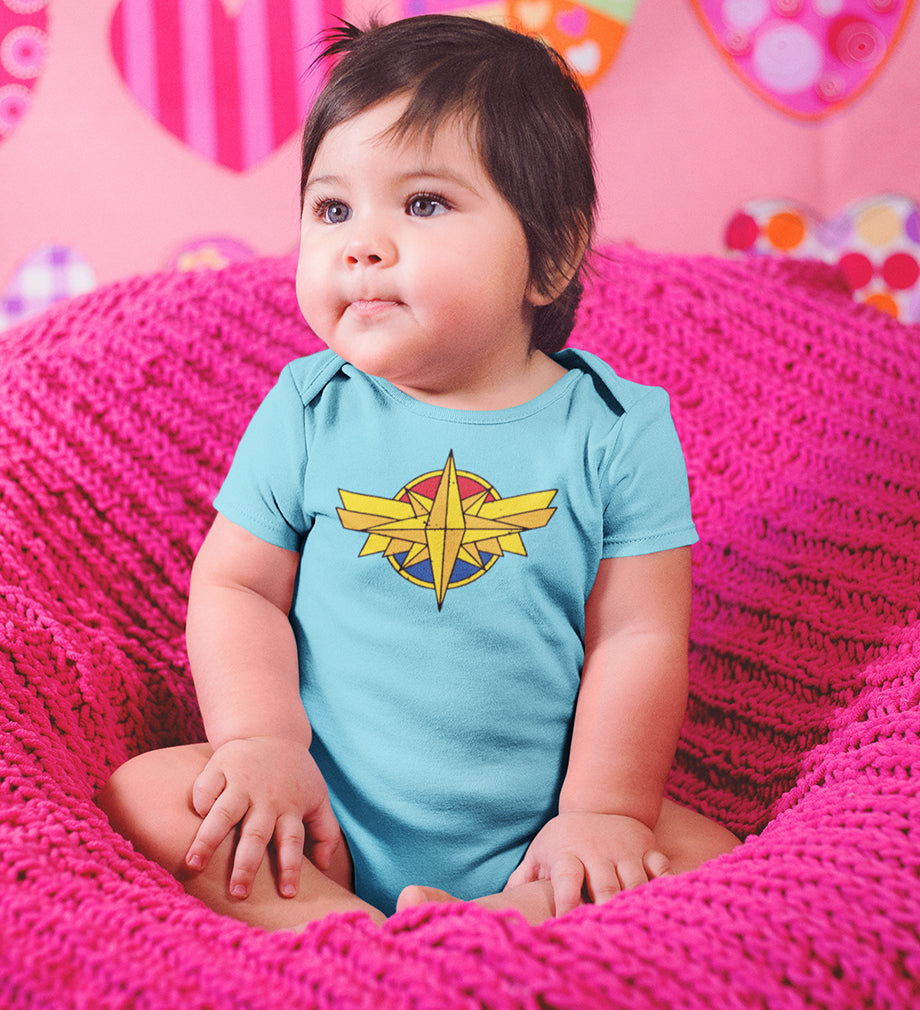 Captain Marvel Logo Rompers for Baby Girl- FunkyTeesClub