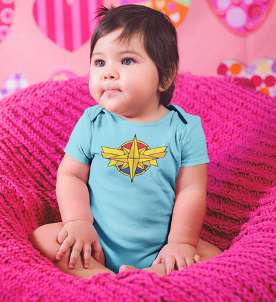 Captain Marvel Logo Rompers for Baby Girl- FunkyTeesClub