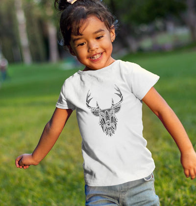 ETHINIC DEER Half Sleeves T-Shirt For Girls -FunkyTeesClub