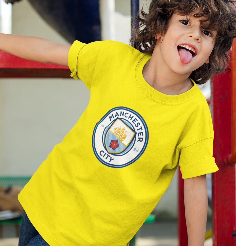 Manchester City Half Sleeves T-Shirt for Boy-FunkyTeesClub
