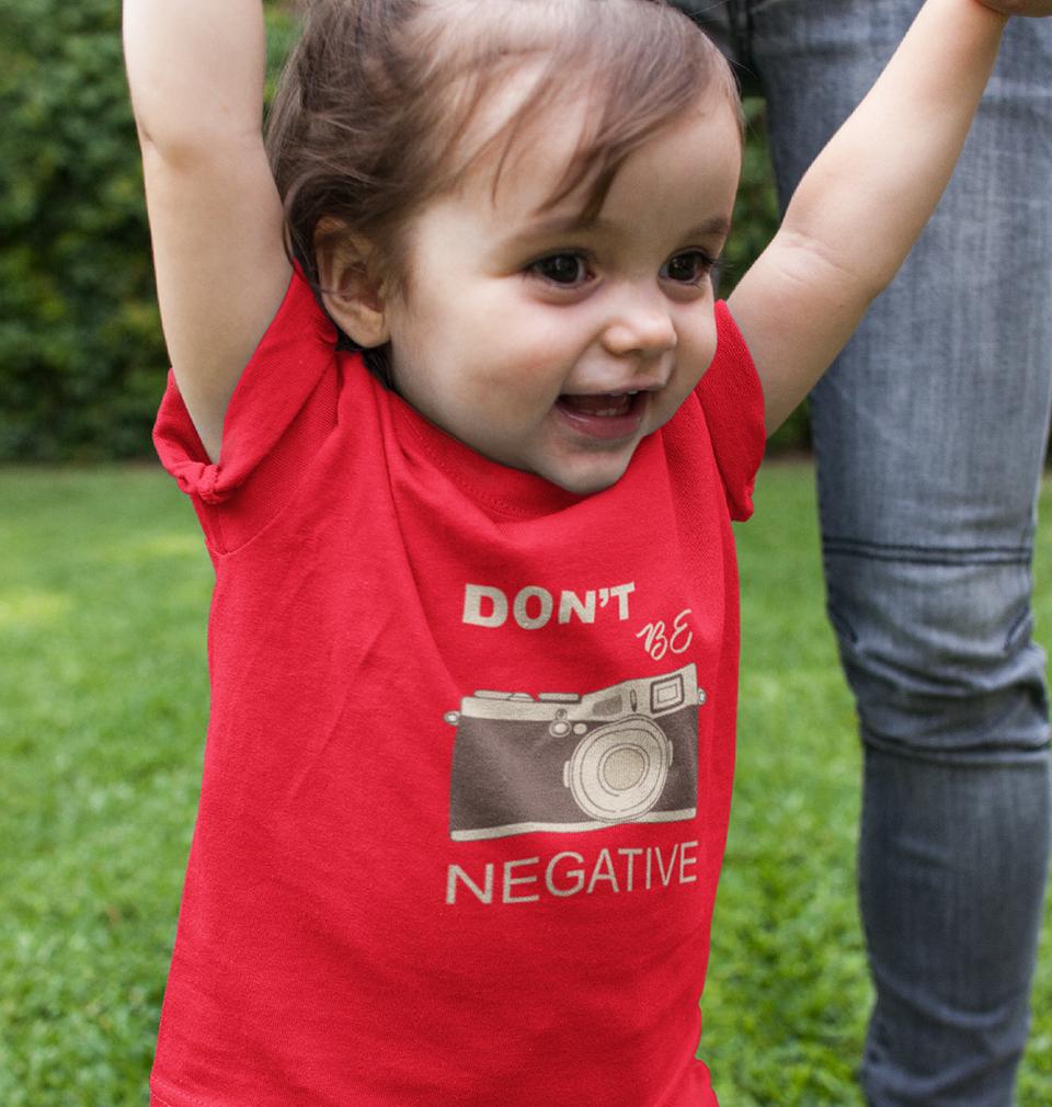 don't be negative Half Sleeves T-Shirt For Girls -FunkyTeesClub