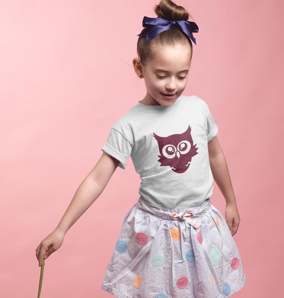 Cute Baby Owl Half Sleeves T-Shirt For Girls -FunkyTeesClub