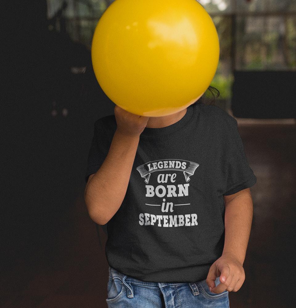 Legends are born in September Half Sleeves T-Shirt for Boy-FunkyTeesClub