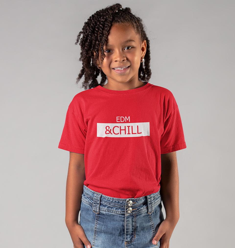 EDM & CHILL Half Sleeves T-Shirt For Girls -FunkyTeesClub