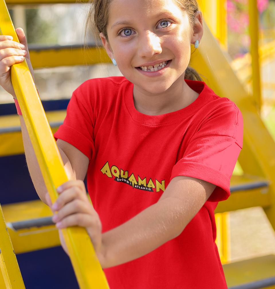 Aqua Man Half Sleeves T-Shirt For Girls -FunkyTeesClub