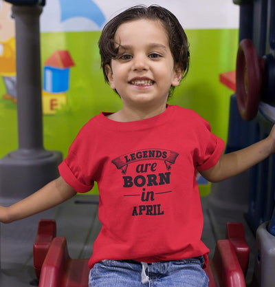 Legends are Born in April Half Sleeves T-Shirt for Boy-FunkyTeesClub