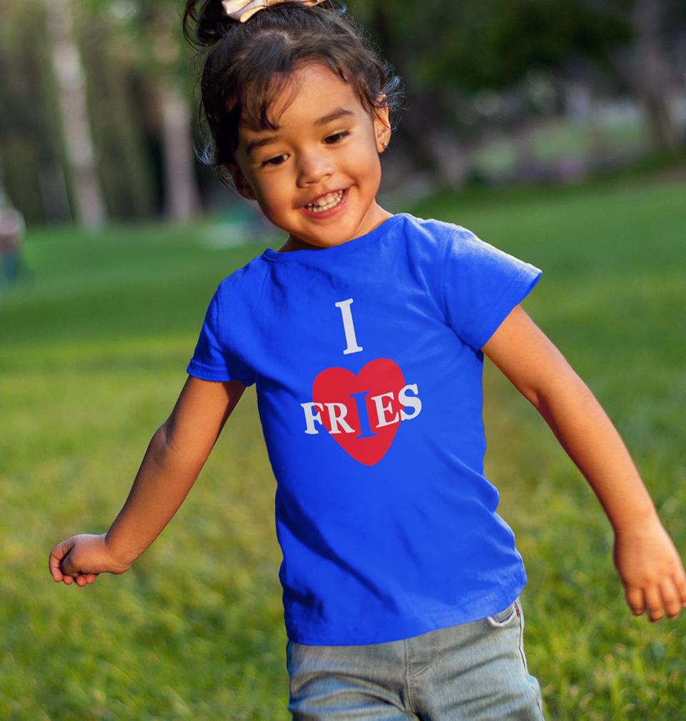 I Love Fries Half Sleeves T-Shirt For Girls -FunkyTeesClub