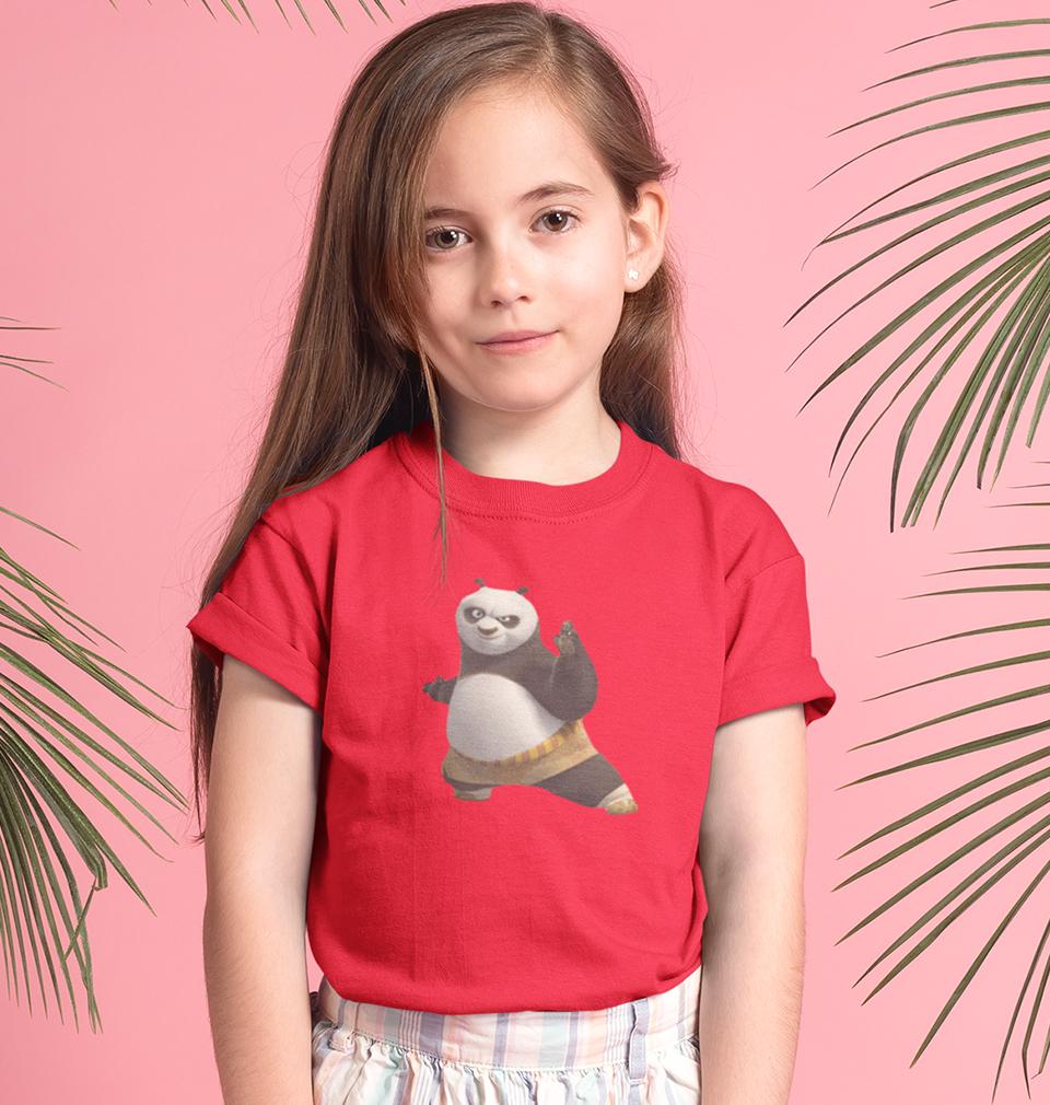 Kung Fu Panda Half Sleeves T-Shirt For Girls -FunkyTeesClub