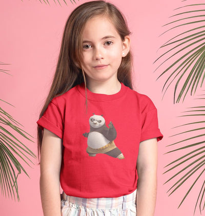 Kung Fu Panda Half Sleeves T-Shirt For Girls -FunkyTeesClub