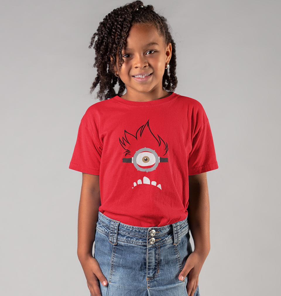 Evil Minion Half Sleeves T-Shirt For Girls -FunkyTeesClub