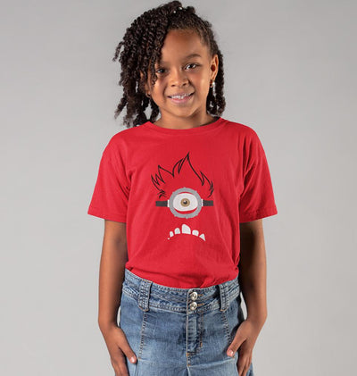 Evil Minion Half Sleeves T-Shirt For Girls -FunkyTeesClub