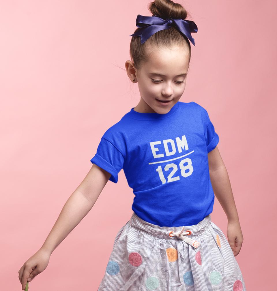 EDM 128 Half Sleeves T-Shirt For Girls -FunkyTeesClub
