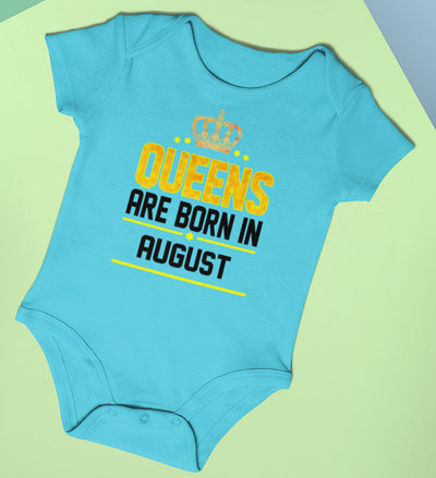 Queens Are  Born In August Rompers for Baby Girl- FunkyTeesClub