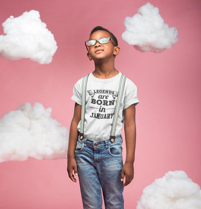 Legends are Born in January Half Sleeves T-Shirt for Boy-FunkyTeesClub