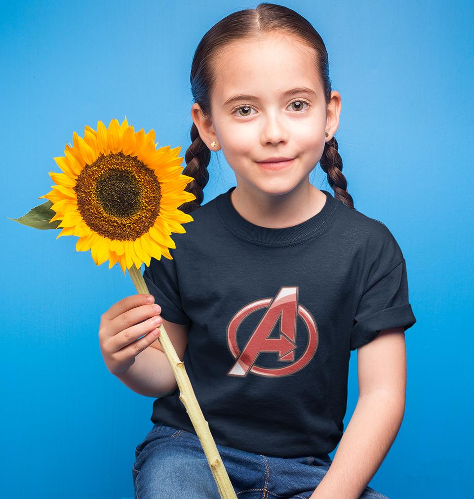 Avenger Logo Half Sleeves T-Shirt For Girls -FunkyTeesClub
