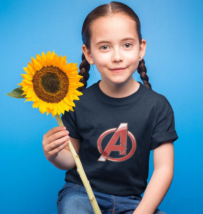 Avenger Logo Half Sleeves T-Shirt For Girls -FunkyTeesClub