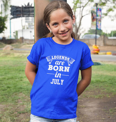 Legends are Born in July Half Sleeves T-Shirt For Girls -FunkyTeesClub