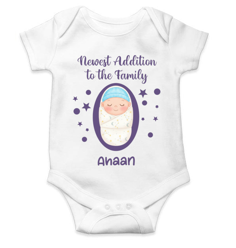 Custom Name Newest Addition New Born Rompers for Baby Boy- FunkyTeesClub