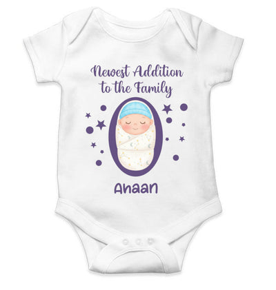 Custom Name Newest Addition New Born Rompers for Baby Boy- FunkyTeesClub