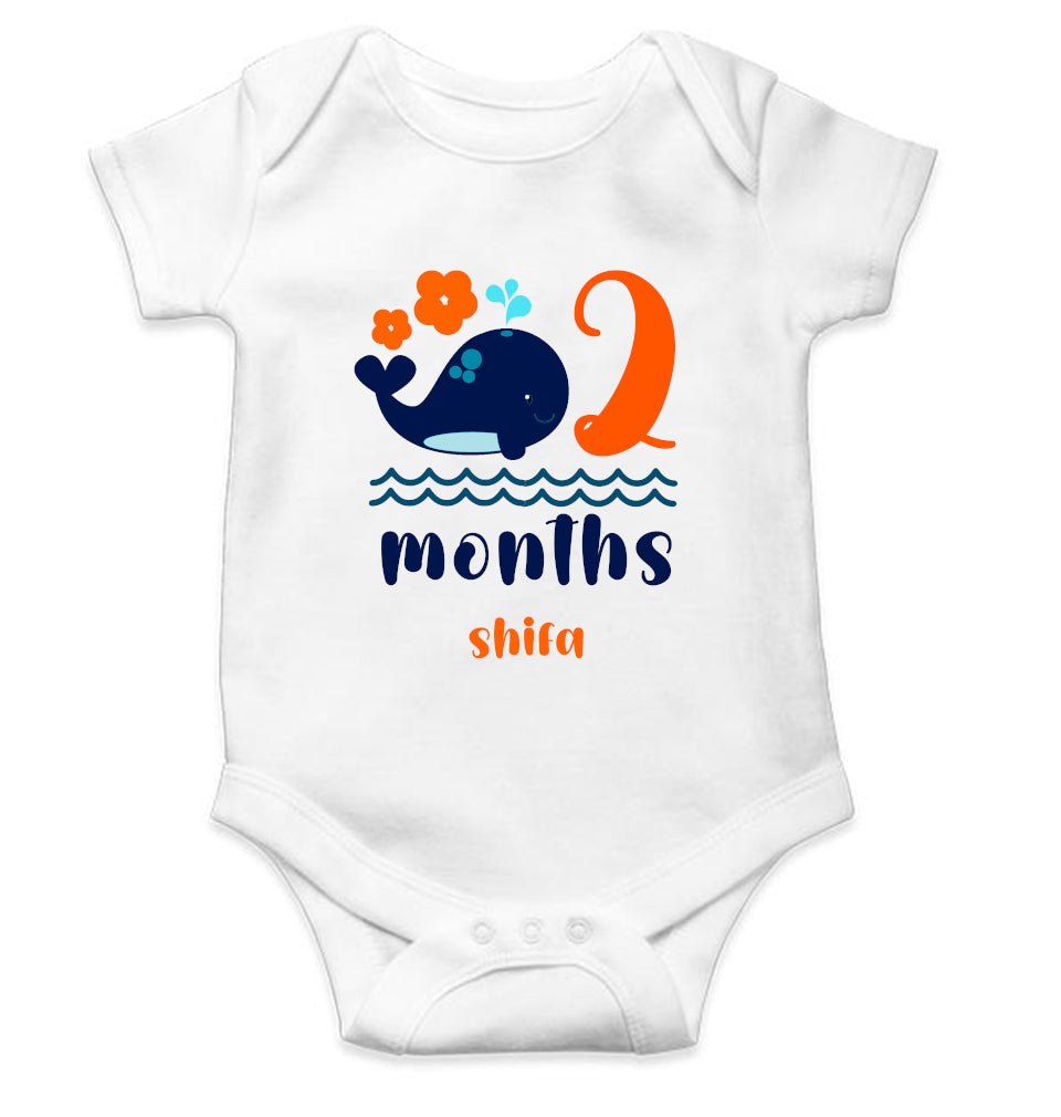 Custom Name Month Two Rompers for Baby Girl- FunkyTeesClub