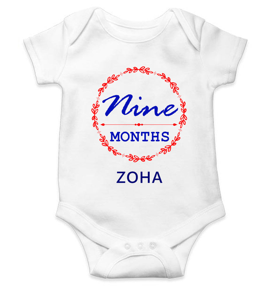 Custom Name Nine Months Rompers for Baby Girl- FunkyTeesClub