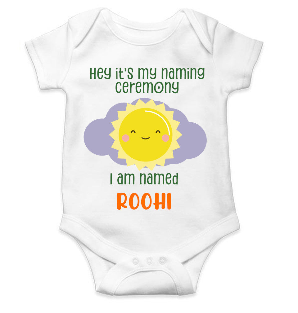Custom Name Naming Ceremony New Born Rompers for Baby Girl- FunkyTeesClub