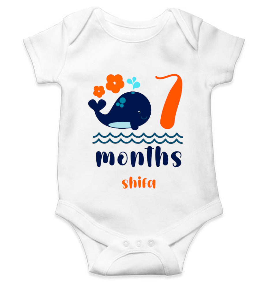 Custom Name Seventh Month Rompers for Baby Girl- FunkyTeesClub