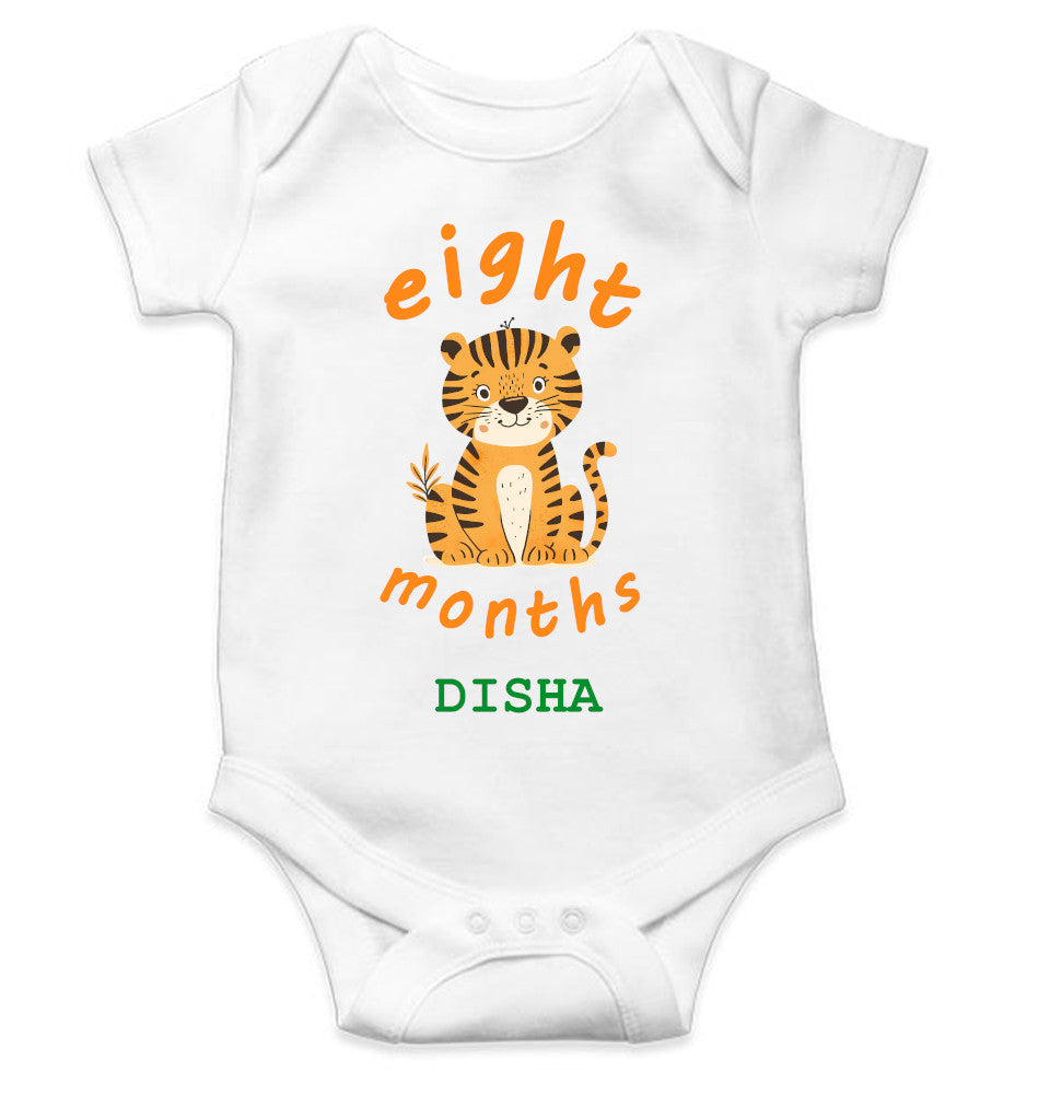 Custom Name Eight Month Rompers for Baby Girl- FunkyTeesClub