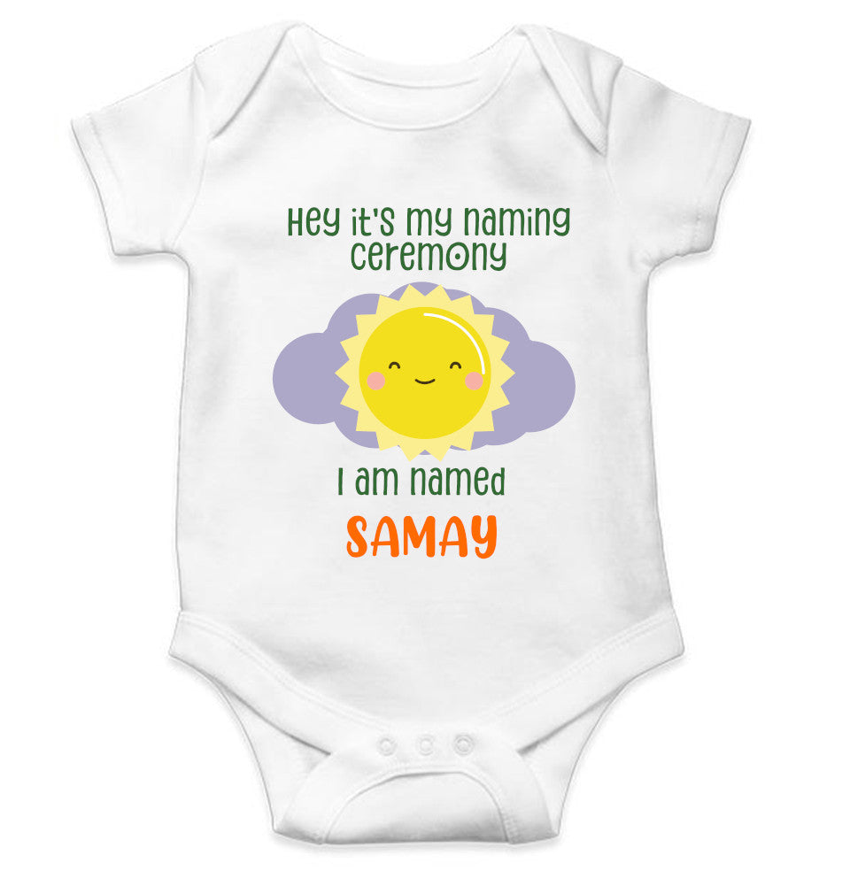 Custom Name Naming Ceremony New Born Rompers for Baby Boy- FunkyTeesClub