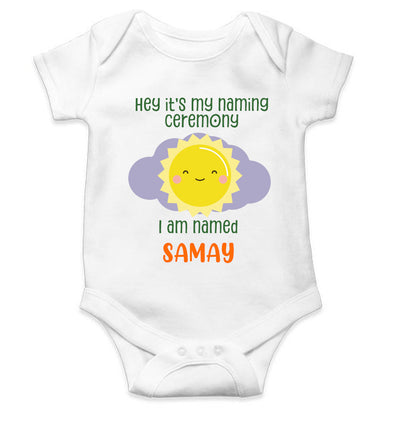 Custom Name Naming Ceremony New Born Rompers for Baby Boy- FunkyTeesClub