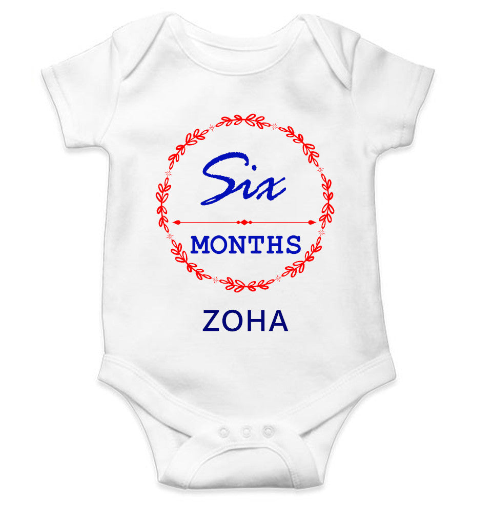 Custom Name Six Months Rompers for Baby Girl- FunkyTeesClub