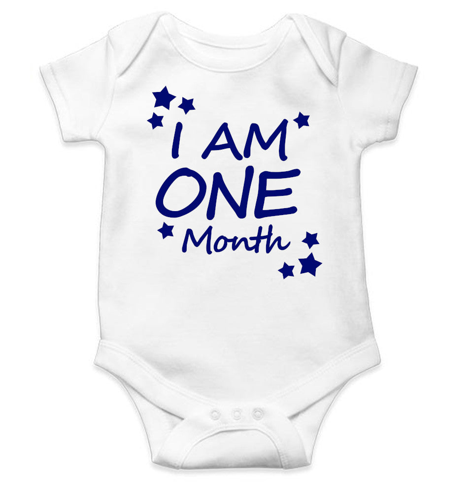 I Am One Month Rompers for Baby Boy- FunkyTeesClub