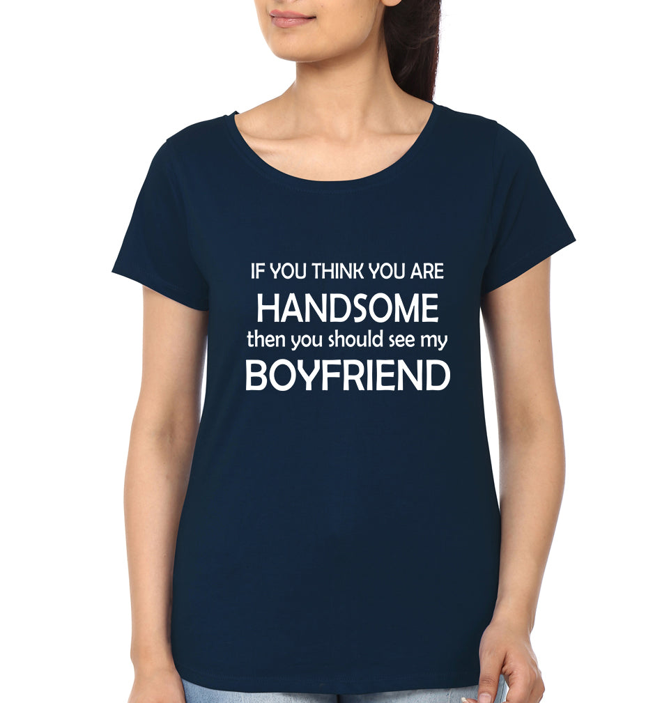Girlfriend Boyfriend Couple Half Sleeves T-Shirts -FunkyTeesClub