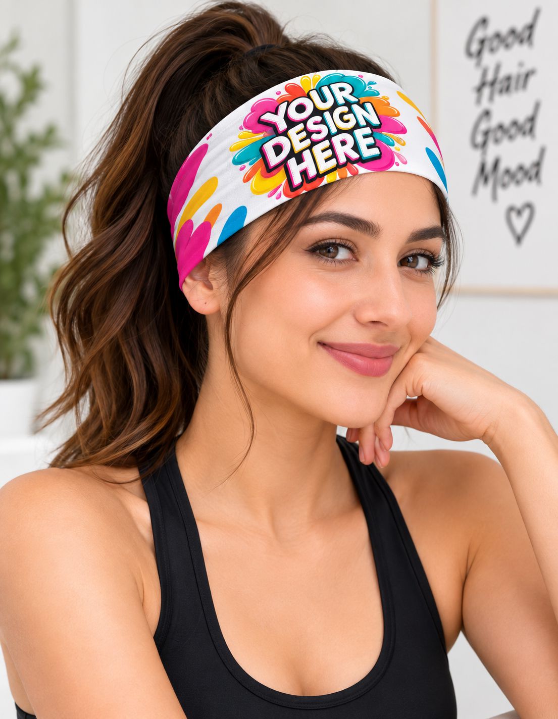 Women Wearing Custom Printed Headband with Unique Design