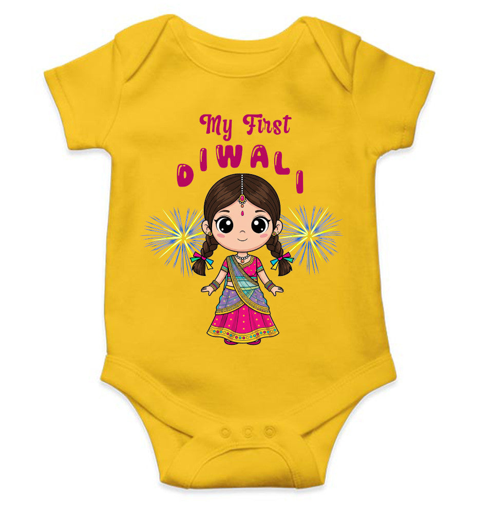 My First Diwali Cute Rompers for Baby Girl- FunkyTeesClub