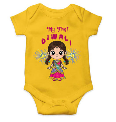 My First Diwali Cute Rompers for Baby Girl- FunkyTeesClub